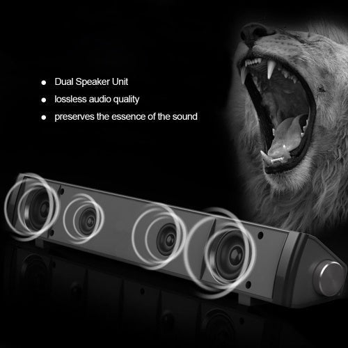 SADA V105 Speaker Bar Computer Speakers Wired Computer Sound Bar Stereo USB Powered Mini Long Soundbar Speaker with HiFi Sound Rich Bass for TV PC Cellphone Tablets Desktop Laptop