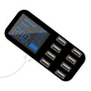 A9S Fast Car Charger 8 Port Multi USB LCD Display 12V Phone Charger USB Hub for Phone Tablets DVR