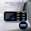 A9S Fast Car Charger 8 Port Multi USB LCD Display 12V Phone Charger USB Hub for Phone Tablets DVR