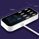 A9S Fast Car Charger 8 Port Multi USB LCD Display 12V Phone Charger USB Hub for Phone Tablets DVR