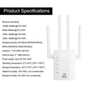 WD-R1205U 1200Mbps WiFi Booster Wireless Repeater Dual Band Wifi Repeater Four Antennas 2.4GHz 5GHz 1200M WiFi Internet Signal Amplifier