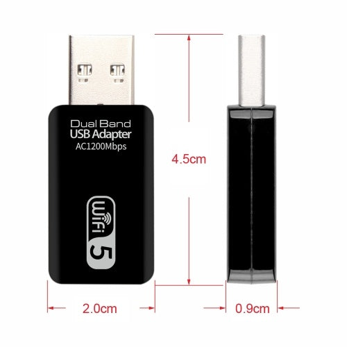 Wireless USB Adapter AC1200 Dual Band USB3.0 WiFi Adapter 2.4GHz / 5.0GHz Ethernet 802.11AC for Laptop Desktop PC