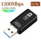 Wireless USB Adapter AC1200 Dual Band USB3.0 WiFi Adapter 2.4GHz / 5.0GHz Ethernet 802.11AC for Laptop Desktop PC