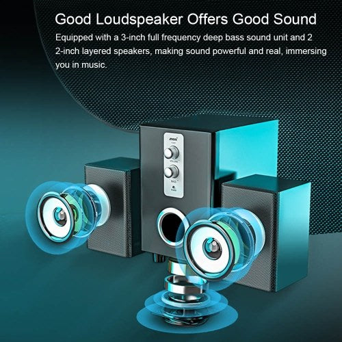 SADA D-200T 3 in 1 Home Speaker 3.5mm Wired Computer PC Speakers USB Powered Sound Box for Desktop Laptop Notebook Tablet PC Smart Phone