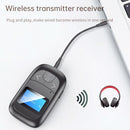 T14 Bluetooth 5.0 Audio Adapter Wireless Audio Transmitter Receiver LCD Display 3.5mm AUX with Mic for TV Speaker Headphones Car Stereo