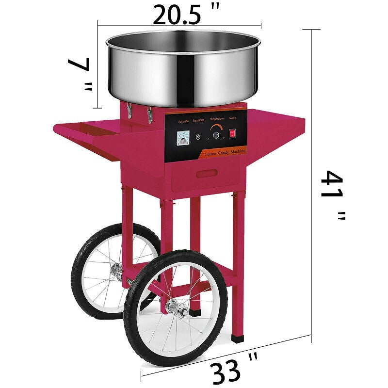 Vevor Cotton Candy Machine With Cart - Red