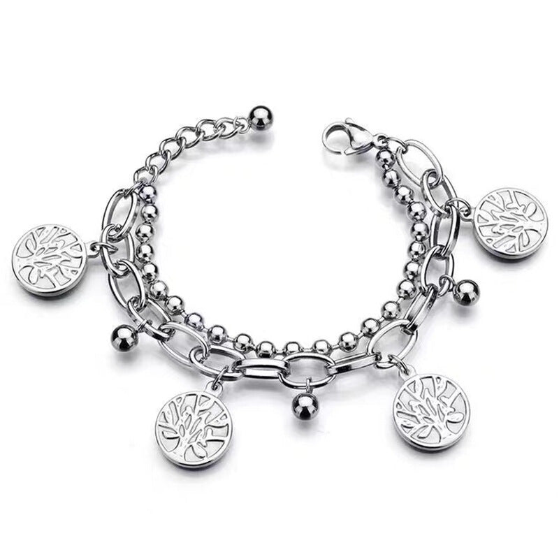 Vintage Premium Double Layer Bracelet - Silver