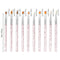 10pcs/set Nail Art Brush Painting Drawing Pen Builder Flat Gradient Line  UV Gel Acrylic Crystal Tips Design Manicure Tools