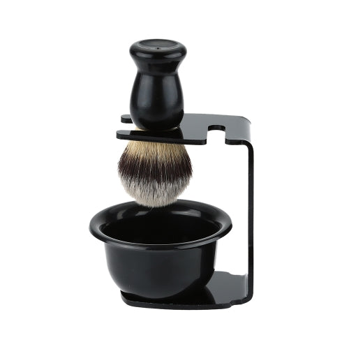 3 In 1 Shaving Brush Kit  Shaving Frame Base + Shaving Soap Bowl  + Shaving Bowl Modern Design  Bristle Hair Shaving Brush Acrylic Materials  Shaving Cleaning Tool