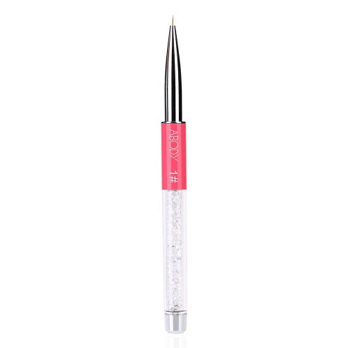 Abody Nail Art Painting Brush 5mm Crystal Acrylic Nail Art UV Gel Painting Line Brush Nylon Hair Pen Manicure Nail Liner Tool