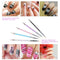 5pcs Nail Art Painting Brush 7/9/11/15/20mm Crystal Acrylic Nail Art Painting Drawing Line Brush Nylon Hair Pen Nail Liner Manicure Tool