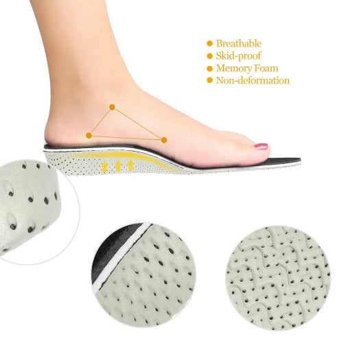 Anself 2.3cm Height Shoes Cushion Insert Orthopedic Insole Sole Pad for Arch Support Flat Foot Health Solid Height Increase Memory Foam