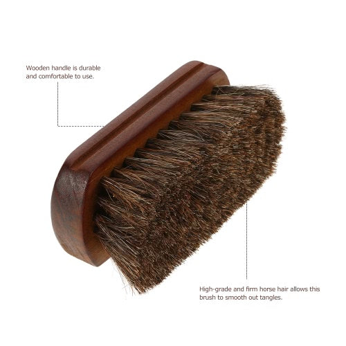 Men's Beard Brush Natural Horse Hair Mustache Shaving Brush Facial Hair Brush Wooden Handle