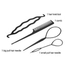 4Pcs Hair Twist Styling Clip Stick Pin Bun Braid Maker Hair Accessories Kit DIY Hair Style Tool