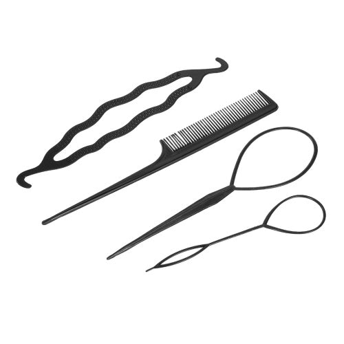 4Pcs Hair Twist Styling Clip Stick Pin Bun Braid Maker Hair Accessories Kit DIY Hair Style Tool