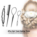 4Pcs Hair Twist Styling Clip Stick Pin Bun Braid Maker Hair Accessories Kit DIY Hair Style Tool