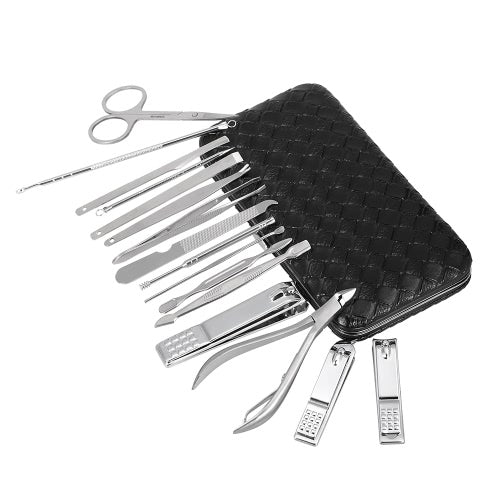 16Pcs Stainless Steel Manicure Pedicure Set With Bag