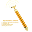 High Frequency Vibration 24K Gold Plated Energy Beauty Bar Massager Anti-aging Face Eye Wrinkle Eraser Firming Roller Stick