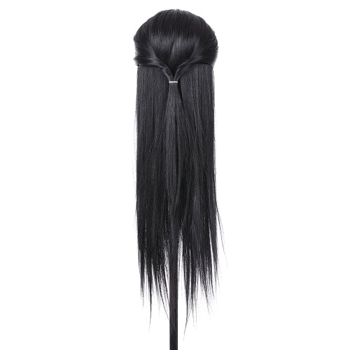 23" Hairdressing Training Head Dummy Head Cosmetology Mannequin Head 30% Real Hair + 70% High Temperature Fiber Black