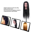 23" Hairdressing Training Head Dummy Head Cosmetology Mannequin Head 30% Real Hair + 70% High Temperature Fiber Black