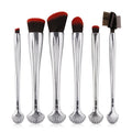 6pcs Silver Shell Cosmetic Makeup Brushes Set Foundation Power Contour Eye Shadow Brow Blending Beauty Make Up Tool Kits