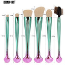 6pcs Silver Shell Cosmetic Makeup Brushes Set Foundation Power Contour Eye Shadow Brow Blending Beauty Make Up Tool Kits