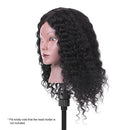 15" 100% Real Hair Mannequin Head Curly Hair Salon Training Head Cosmetology Mannequin Head Salon Dummy Head for Hair Styling Practice