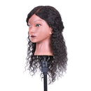 Curly Hair Mannequin Head Hairdressing Training Head for Hair Styling Practice Hair Braiding Dummy Head with 100% Human Hair Black