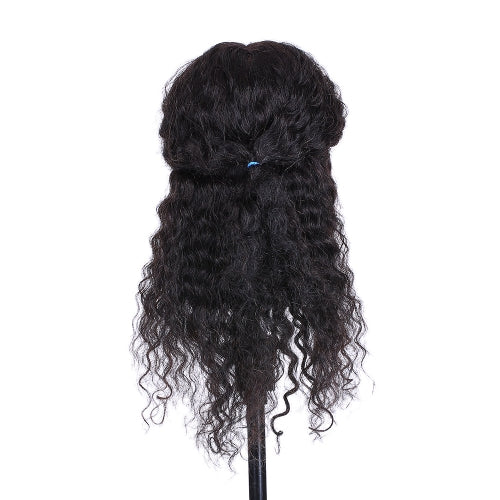 Curly Hair Mannequin Head Hairdressing Training Head for Hair Styling Practice Hair Braiding Dummy Head with 100% Human Hair Black