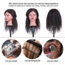 Curly Hair Mannequin Head Hairdressing Training Head for Hair Styling Practice Hair Braiding Dummy Head with 100% Human Hair Black