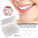 50Pcs/ Box Dental Floss Picks Disposable Inter-dental Brush Teeth Sticks Toothpick Flosser for Oral Deep Clean Health Care