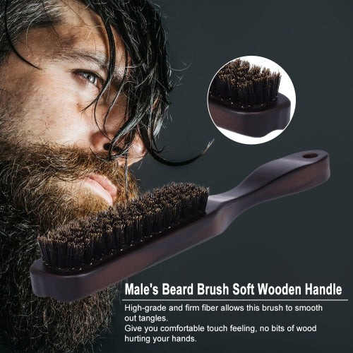 Male's Facial Beard Brush Wooden Mustache Comb Men Shaving Brush Multifunctional Facial Hair Brush