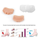 2 PCS White Siliconen Gel Inlegzolen Voorvoet Pad Hoge Hak Schokabsorptie Anti Gladde Voeten Pijn Gezondheidszorg Schoen Binnenzool Lady Silicone Breathable Size Adjustable Insole