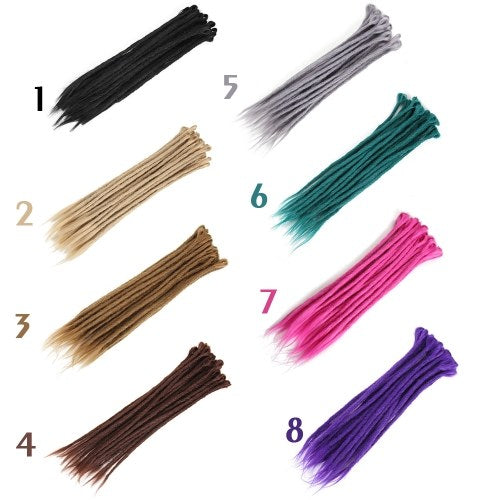 1 Pack 10 PCS Handmade Dreadlocks Extensions Fashion Reggae Crochet Hip-Hop Synthetic Dreads Crochet Braiding Hair 1#