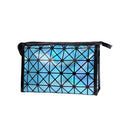 2018 New Fashionable Geometric Cosmetic Bag For Women Luminous Makeup Cases Ladies Zipper Cosmetics Organizer Folding Travel Make Up Handbag Classic 3D Diamond Texture Clutchbag