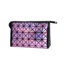 2018 New Fashionable Geometric Cosmetic Bag For Women Luminous Makeup Cases Ladies Zipper Cosmetics Organizer Folding Travel Make Up Handbag Classic 3D Diamond Texture Clutchbag