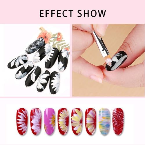 1pc UV Gel Polish French Nail Brushes Gel Varnish Building Painting Petals Drawing Flowers Gradient Dotting Nail Art Pen Brush Three Side Floral Pen