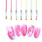 1pcs Dual-ended UV Gel French Nail Brushes For Moon Smile Building Painting Drawing Flowers Gradient Dotting Nail Pen Square Lace Pen