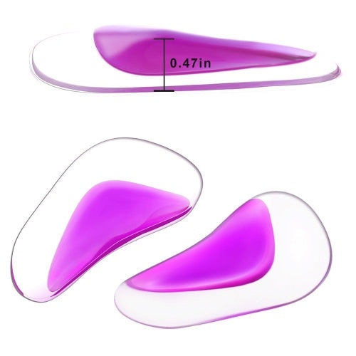 2 Pairs Silicone Insoles Silica Gel Arch Support Insoles Arch Pad