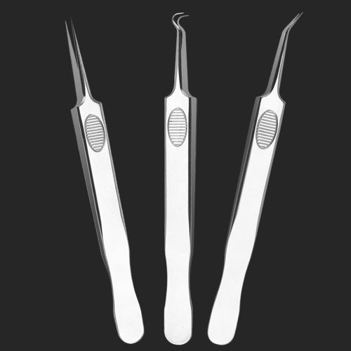 3PCS Stainless Steel Acne Needle Blackhead Removal Clip Whitehead Removal Needle Blemish Remover Tweezers Face Care Beauty Repair Tools