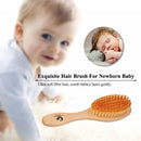 Ultra Soft Baby Hair Brush Wooden Handle Newborn Baby Hairbrush