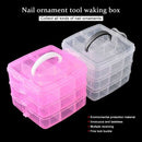 3 Layers Plastic Empty Storage Box Nail Art Rhinestone Tools Jewelry Beads Organizer Container Detachable Makeup Box