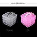 3 Layers Plastic Empty Storage Box Nail Art Rhinestone Tools Jewelry Beads Organizer Container Detachable Makeup Box