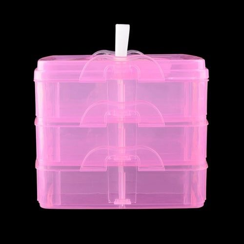 3 Layers Plastic Empty Storage Box Nail Art Rhinestone Tools Jewelry Beads Organizer Container Detachable Makeup Box