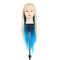 27" Mannequin Head Blue+Gold Hairdressing Training Head Hair Braiding Styling Practice Dummy Head Model With Clamp