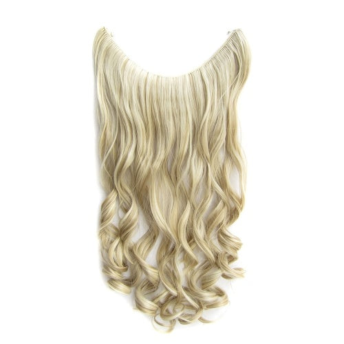 One Piece No Clip Hair Extensions Long Curly Hairpiece