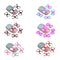 120Pcs DIY 3D Colors Resin Butterflies Nail Art Decoration in 12 Bags