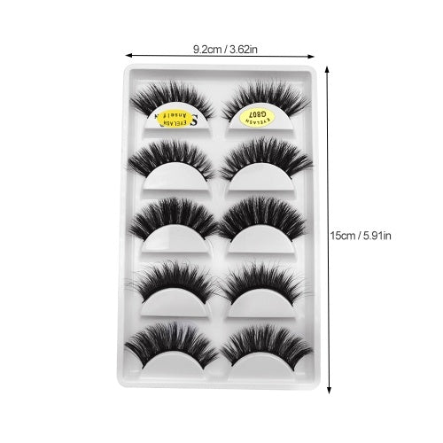 Anself SHIDISHANGPIN 5 Pairs Fake Eyelashes False Eyelashes Long Thick Curly Lashes with 5 Different Styles Makeup Lashes Strip