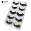 Anself SHIDISHANGPIN 5 Pairs Fake Eyelashes False Eyelashes Long Thick Curly Lashes with 5 Different Styles Makeup Lashes Strip