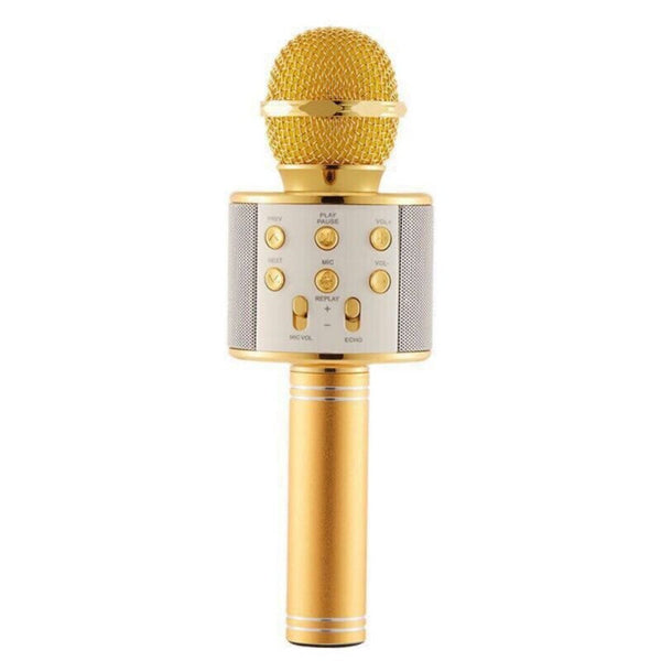 WS858 Portable Wireless Karaoke Microphone - Gold